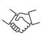 Cooperation handshake icon, outline style