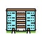 cooperative house color icon vector illustration