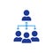 Coordinate Team People Silhouette Icon. Business Company Group Coordination Color Pictogram. Partnership Teamwork