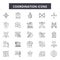 Coordination line icons, signs, vector set, outline illustration concept