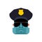 Cop robot face. Policeman Cyborg head. Officer Police robotic ma