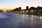 Copacabana beach, Corcovado, sea in sunset light, Rio de Janeiro