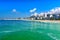 Copacabana beach and Leme beach in Rio de Janeiro, Brazil.