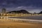 Copacabana beach at sunset, Rio de Janeiro, Brasil, Praia Copacabana landscape , Cityscape at dusk