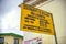 COPACABANA, BOLIVIA - JANUARY 3: Street sign indicating the schedule for car blessings outside the basilica of the Virgen de la C