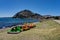 Copacabana Bolivia Lake Titicaca Beach with Peddle Boats