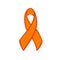 COPD chronic obstructive pulmonary disease awareness month Novermber handwritten lettering. Orange support ribbon. Web