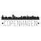 Copenhagen Denmark. City Skyline. Silhouette City. Design Vector. Famous Monuments.