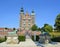 Copenhagen, Denmark - July 2021: Exterior of the beautiful Rosenborg Castle (Rosenborg Slot)