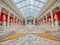 Copenhagen, Denmark/ June 30, 2021: Ny Carlsberg Glyptotek Museum - panoramic view of a Hall with antique sculpture