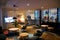 COPENHAGEN, DENMARK - NOV 24th, 2018: Modern lounge interior of SAS Business Lounge at Kastrup airport with no guest or