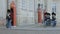 Copenhagen, Denmark - OCT, 2017: soldiers of Royal Life Guards are standing at place in front of Amalienborg Palace