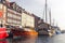 Copenhagen, Denmark  - September 22, 2019 Beautiful new Haven water canal in Copenhagen, lots of sailing boats