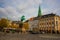 COPENHAGEN, DENMARK: Statue of Bishop Absalon on the Hojbro Plads