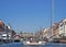 Copenhagen, Denmark - Touristic boat enters in Nyhavn