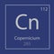 Copernicium Cn chemical element icon