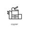copier icon. Trendy modern flat linear vector copier icon on white background from thin line Electronic devices collection