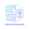 Copies of documents blue gradient concept icon