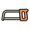 Coping saw icon outline vector. Carpenter tool