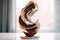 Copper and Aged Bronze Twisted Waves: Minimalist Industrial Design in 3D Render