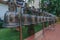 Copper bells hung together in Thai temple