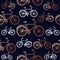 Copper bike seamless pattern background
