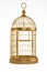 Copper bird cage Isolated On White Background, 3D render. 3D illustration