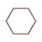 Copper chain in form of hexagon.3D rendering illustration.