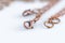Copper chain with lobster clasp for handmade jewelry, craft concept