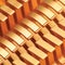 Copper CPU or GPU Cooler Heat Sink Macro Closeup, Large Detailed Horizontal Background Textured Pattern Abstract, Yellow, Golden