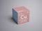 Copper. Cuprum. Transition metals. Chemical Element of Mendeleev\\\'s Periodic Table. 3D illustration