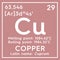 Copper. Cuprum. Transition metals. Chemical Element of Mendeleev\\\'s Periodic Table. 3D illustration