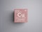 Copper. Cuprum. Transition metals. Chemical Element of Mendeleev\\\'s Periodic Table. 3D illustration