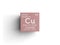 Copper. Cuprum. Transition metals. Chemical Element of Mendeleev\\\'s Periodic Table. 3D illustration