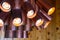 Copper cylindrical tubes chandelier