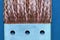 Copper electric bus busbar close-up