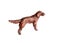 Copper English Setter dog figurine isolated on white background