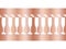 Copper foil champagne flutes seamless vector pattern border. Cocktail glasses on rose gold background. For restaurant, bar menu,