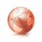 Copper globe 3D illustration north and south america map