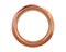 Copper metal grommet ring for paper, card, tag, sticker or hanger isolated on white background