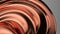 Copper metal plate Bezier curve representing contemporary delicacy Elegant Modern 3D Rendering abstract background