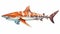 Copper Orange Shark With Beautiful Stripes - Wildlife Muralism