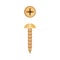 Copper screw with a cross on the hat. Vector illustration on a white background.