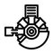 copper smelter cast anodes line icon vector illustration