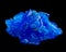 Copper sulfate chalcanthite crystal isolated on black