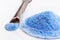 Copper sulfate, a chemical compound, works as an algaecide. Used in swimming pools, agriculture and gardening use the mineral