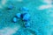 Copper sulfate chemical substances in close up