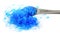 Copper sulphate with a steel spatula