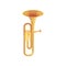 Copper trompett. Wind instrument. Vector illustration on white background.
