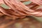 Copper wire raw materials and metals industry closeup